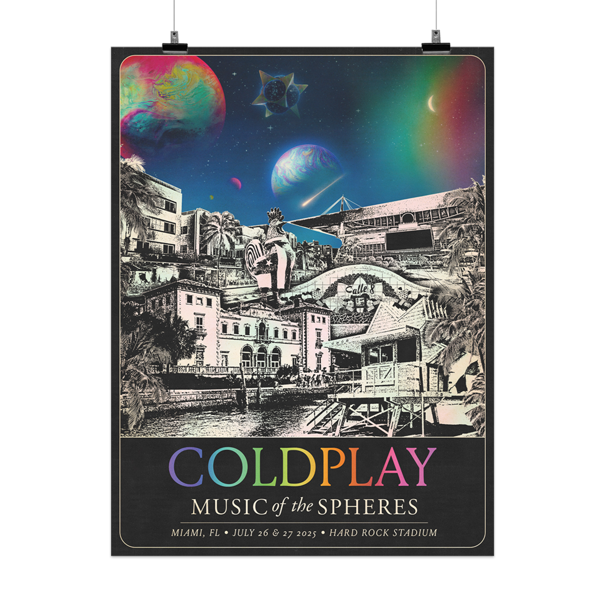 Miami Music of the Spheres Limited Edition Tour Poster – Coldplay US Miami Music of the Spheres Limited Edition Tour Poster – Coldplay US