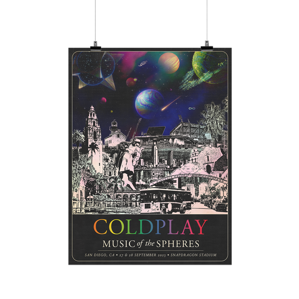 COLDPLAY 日本1500枚限定 リトグラフ　ポスター San Diego Music of the Spheres Tour Poster – Coldplay US