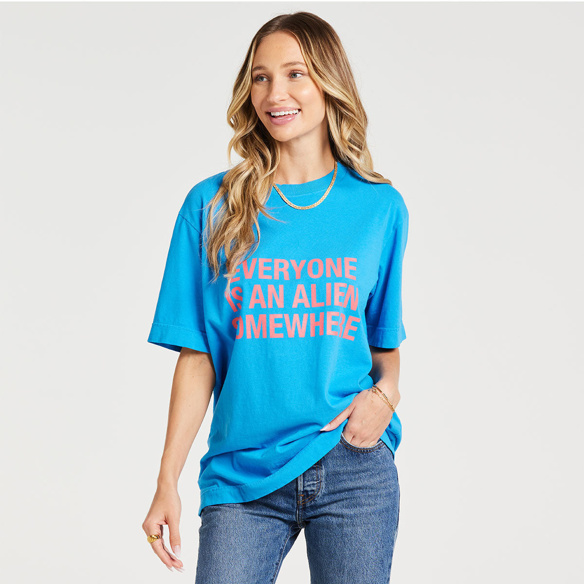 Everyone Is An Alien Somewhere - Blue Tee