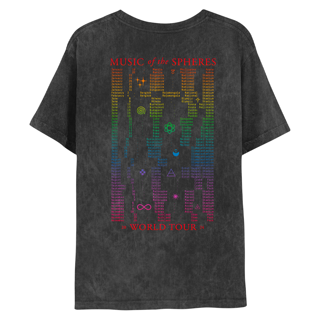 We Are All/One In The Universe Music Of The Spheres World Tour 2024 Adult Tee