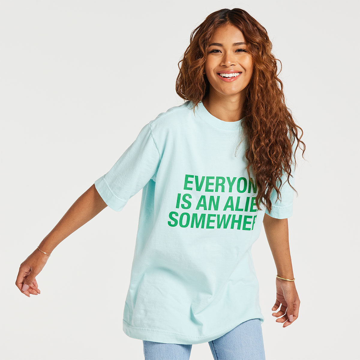 Everyone Is An Alien Somewhere Tee - Light Blue