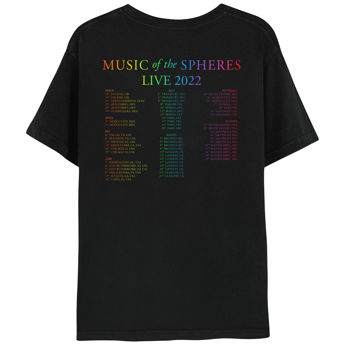 Music Of The Spheres World Tour 2022 Tee